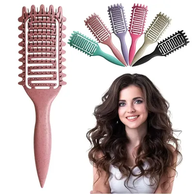 1PC Curly Hair Brush Hollow out Curl Define Styling Brush Beard Comb Styling Detangling Brush Multi-purpose Home Styling Tools