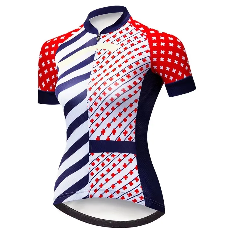 Damen Rad trikot Kurzarm Frauen Radsport hemd atmungsaktive MTB Fahrrad Trikot Fahrrad bekleidung Image
