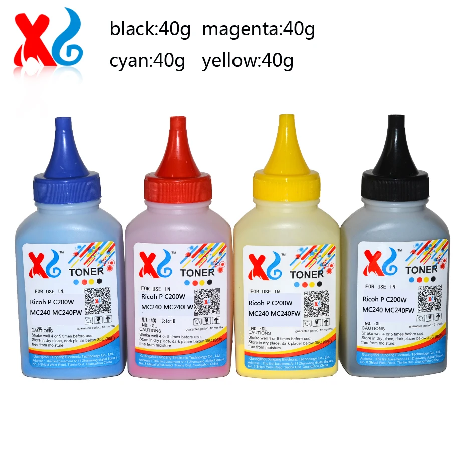 PC200W Nachfüll-Farbtonerpulver für Ricoh P C200W MC240 MC240FW M C240 200 240 Kompatibles Tonerpulver 40 g pro Flasche Image