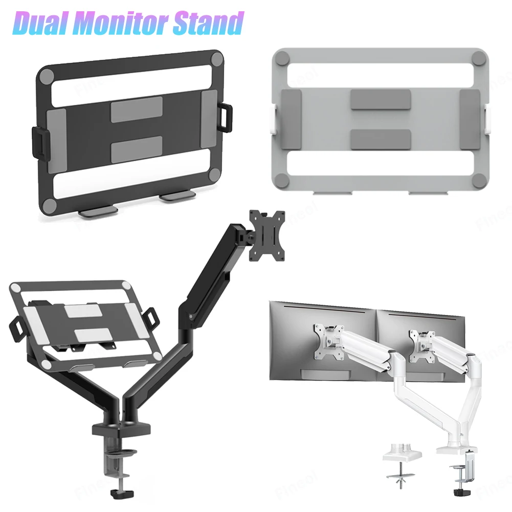 Dualer Monitorständer, voll verstellbare, erweiterbare Displayhalterung, fasst bis zu 19,8 Pfund. Monitorarm-Schreibtischhalterung für das Heimbüro Image