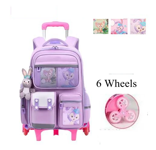 Sac d'école étudiant sur roulettes école sac à dos à roulettes sac à dos chariot sacs de chariot d'école pour filles sac à dos roulant pour garçon