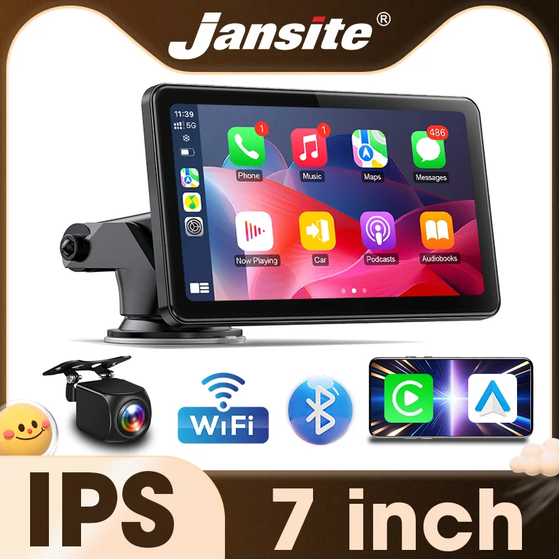 Jansite 7 "2,5 K Auto DVR Drahtlose CarPlay Android Auto Dash Cam WiFi GPS Navigation Loop Aufnahme Nachtsicht auto Zubehör Image