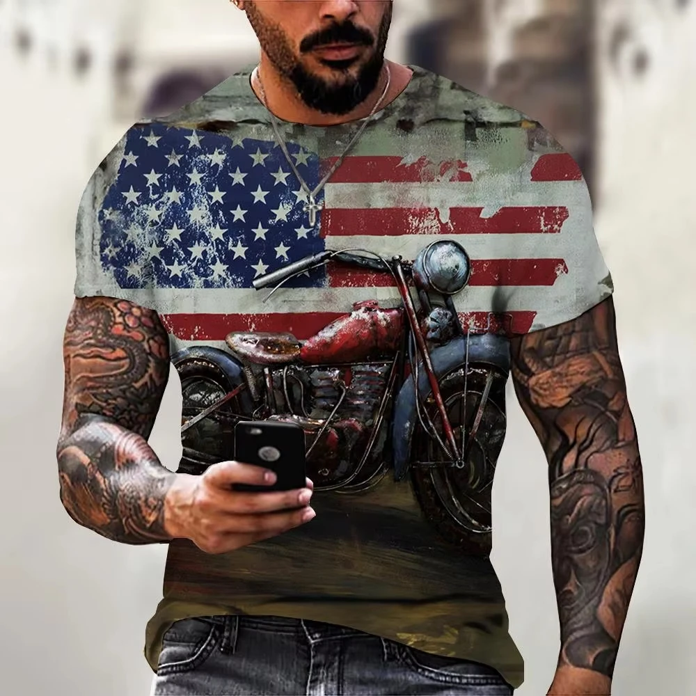 Motorrad T-shirt Männer 3D Druck Autobahn 66 Kurzarm Vintage T-shirt Übergroßen Männer T Shirt Sommer Frauen T-shirt Kind T-shirt Y2k