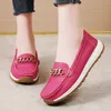 Große Größe 41 42 43 Frauen Wohnungen Echtes Leder Mokassins Frau Casual Schuhe Slip-on Loafers Weibliche Bootsschuhe