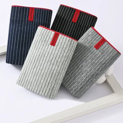4Pcs Boxer Shorts männer Unterwäsche Sexy Höschen Baumwolle Boxer Gestreiften Unterhose Männlichen Shorts U Konvexen Dessous Plus Größe 2XL-6XL Image