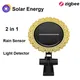 Tuya Smart Zigbee Sensore di pioggia per luce solare Ricarica solare Rilevatore di acqua piovana in tempo reale App Smart Life controllata per casa all'aperto