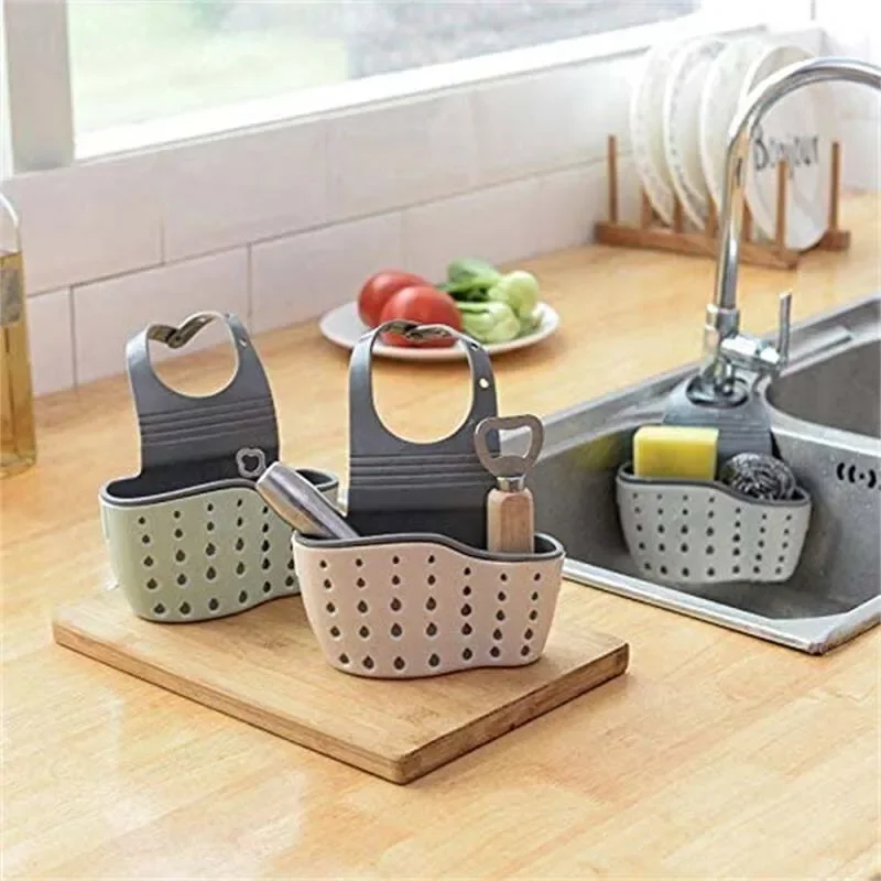 Badezimmer Waschbecken Ablassen Hängenden Korb Einstellbare Küche Waschbecken Gummi Waschbecken Tasche Seife Schwamm Hängen Ablauf Regal Wasserhahn Halter