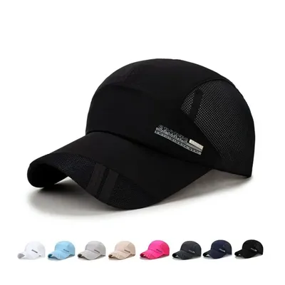 Outdoor Quick Dry Baseball Cap Breathable Adjustable Running Visor Hat Unisex With Visor Breathable Mesh Cap Women Men