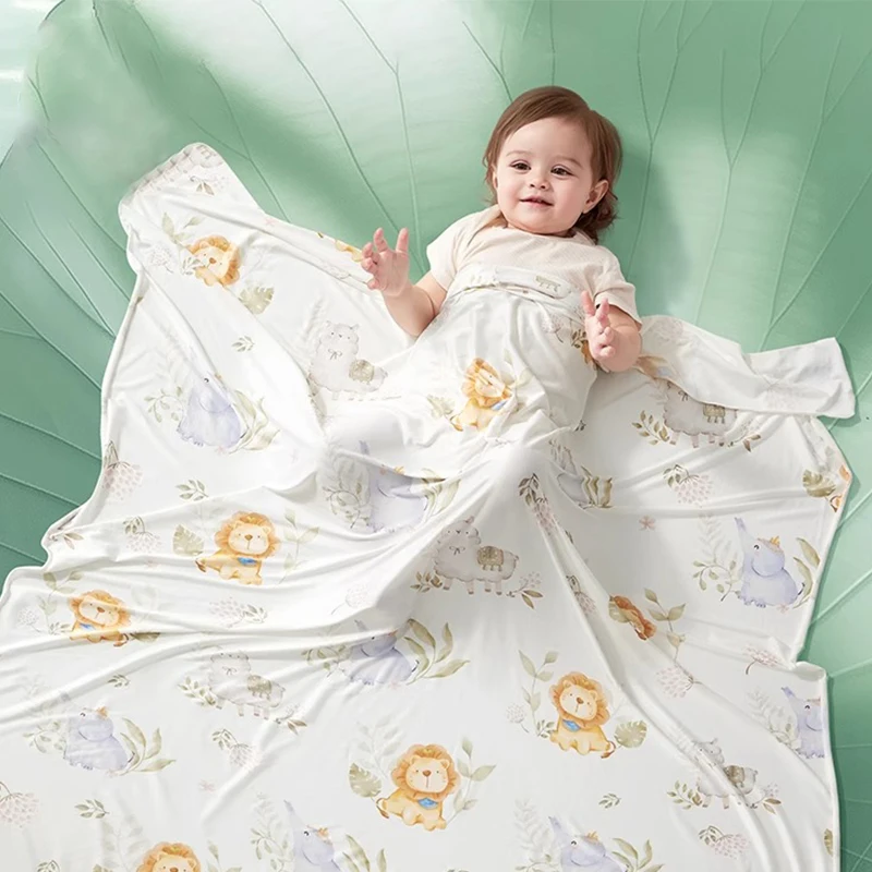 Babydecke, Modell, 2-lagig, für Neugeborene, Panda, superweich, hochdicht, atmungsaktiv, Eisseide, Kinderdecken ﻿ Image