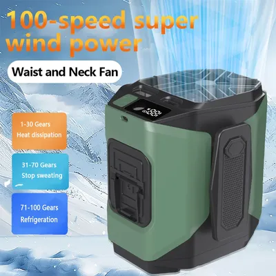 Personal Handheld Portable Waist Fan USB Charging Small Outdoor Waist Fan LED Emergency Lighting For Sports And Outdoor Work