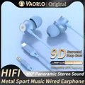 9D HIFI Heavy Bass Auricolare cablato in metallo Digital Type-C/3.5mm AUX con microfono Auricolari in-ear Sport Musica Auricolare per Samsung Android