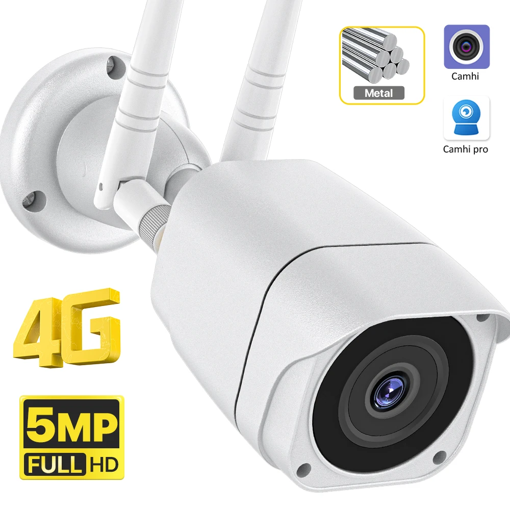 4G SIM Karte 5MP Outdoor Bullet CCTV Sicherheit IP Kamera Metall Fall Kamera Überwachung Sicherheit Zwei-wege Audio P2P Camhi APP Image