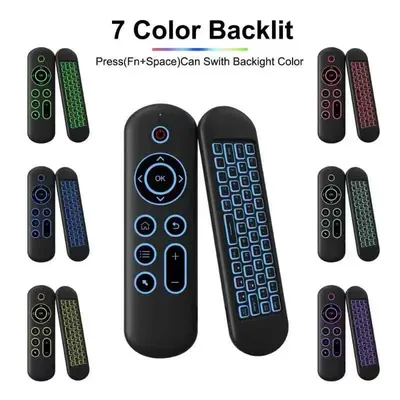 Drahtlose Gyroskop Air Mouse 2,4G BT 52 Fernbedienung Mini Tastatur 7 Farbe Hintergrundbeleuchtung Mit USB Empfänger Für Android smart