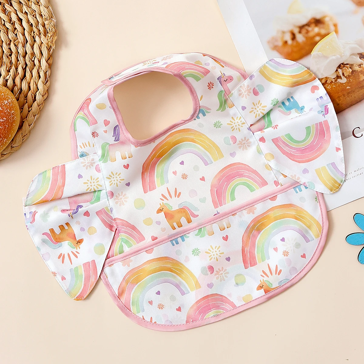 Elinfant wasserdichte Baby-Lätzchen, niedlicher Aufdruck, Spucktuch, Kinder, Füttern, Essen, Lätzchen, Spielen, Malen, Schürzen, Füttern, Essentials Image