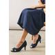 Good For The Sole Womens : Wide Fit Honey Peep Toe Court Shoes - Navy - Size 3 Wide Fit (UK Shoe) | Good For The Sole Sale | Discount Designer Brands