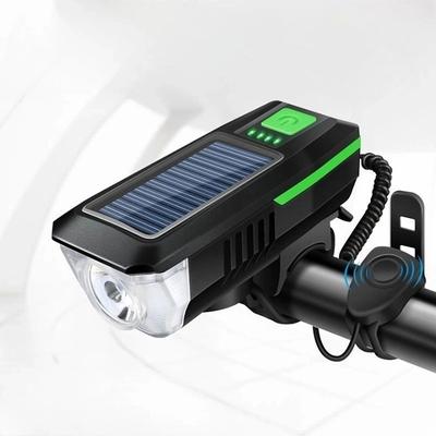 Rechargeable Solar Bike Lights, Night Ultra Bright Bicycle Lights Headlight and Back Taillight with Electric Bell, Easy to Install Waterproof, Road and Mountain LED Bike Lights
