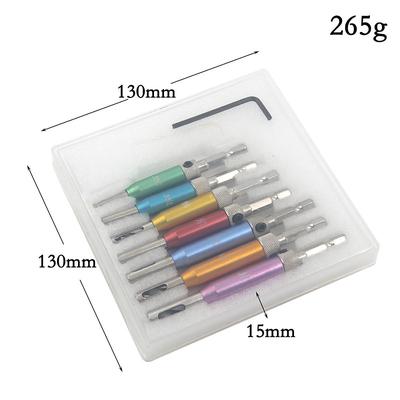 7pcs Colour Door Lock Hinge Drill Bit Set Plastic Box Self Centering Pilot Hole HSS Hex Shank Wood Tool Hole Saw DIY Wholesale Price