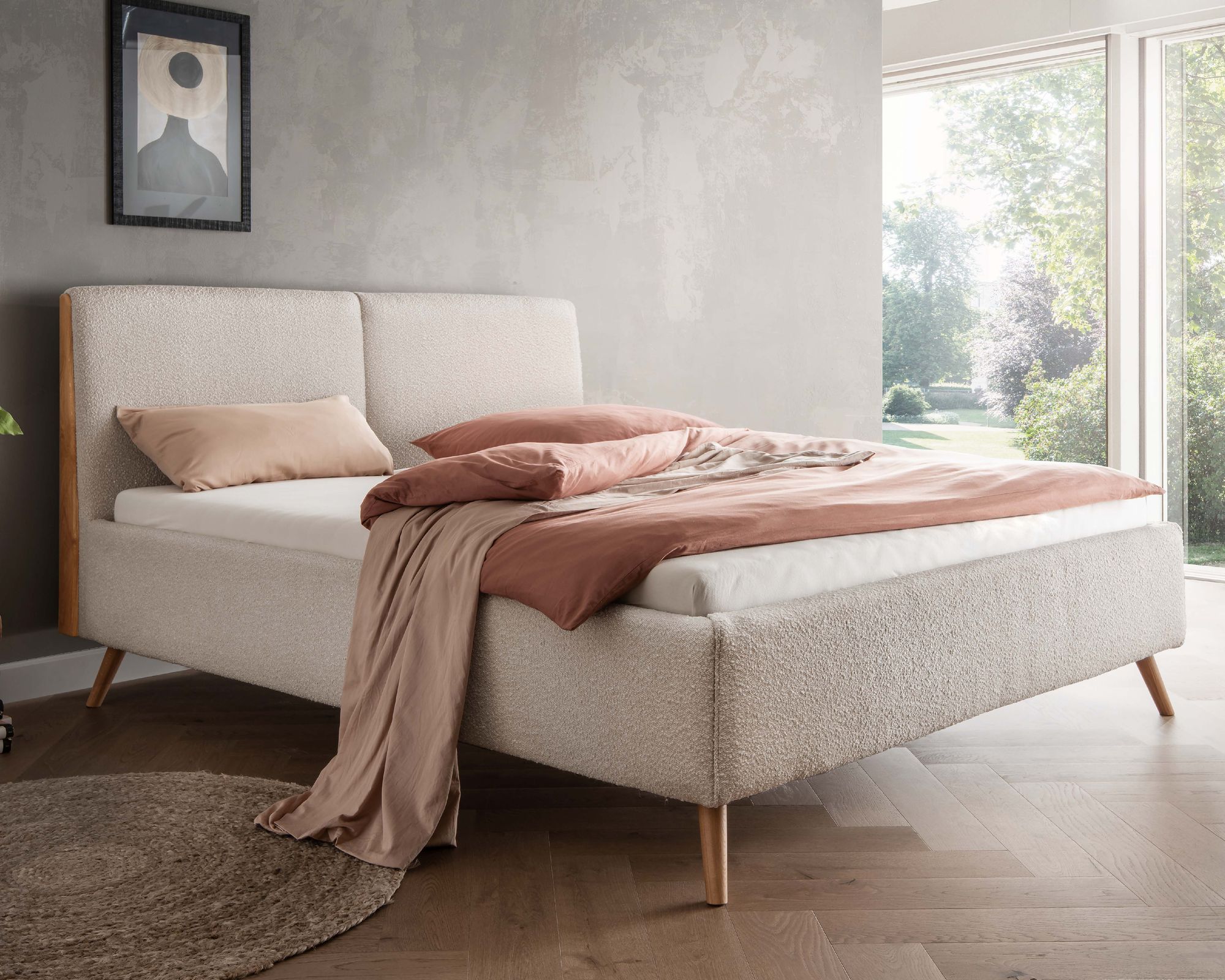 Forestales »Lyon« Polsterbett III 180x200 cm / Boston 5319 Ash / ohne Bettkasten und Lattenrost