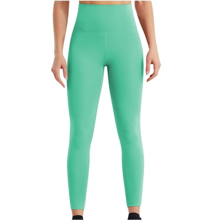 SuTry Women s Solid Color Yoga Suit Seamless Hip Lifting Breathable Pants with Tight Fitting High Waisted Sports Bottom Fitness Leggings(Green#1 L)
