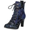 High-Heel-Stiefelette LAURA VITA "LAURA VITA Stiefelette Veloursleder/Textil", Damen, Gr. 39, blau (dunkelblau), Veloursleder, Textil, casual, Schuhe