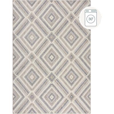 Teppich FLAIR RUGS "Beckett", beige (natur), B:116cm H:4mm L:170cm, Wolle, Teppiche, Waschbarer Geometrischer Teppich Image