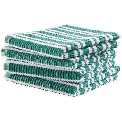 Spültuch DDDDD "Stripe, 30x30 cm, aus 100% Baumwolle", grün, B:30cm L:30cm, 100% Baumwolle, Geschirrtücher, mit luxuriöser Rippenstruktur und optimale Feuchtigkeitsaufnahme Image