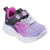 Sneaker SKECHERS "SKECHERS SOLA GLOW", Kinder, Gr. 21, schwarz, rosa, lila, Textil, Lederimitat, kontrastfarbene Details, Glitzer, sportlich, Schuhe, Babyschuh mit Klettverschluss, Größenschablone zum Download