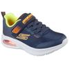 Sneaker SKECHERS "MICROSPEC MAX ADVANCE", Kinder, Gr. 29, blau (navy, gelb), Textil, Synthetik, kontrastfarbene Details, sportlich, Schuhe, Freizeitschuh mit Klettverschluss, Größenschablone zum Download