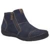 Keilstiefelette JOSEF SEIBEL "Fergey 46", Damen, Gr. 40, blau (blau, braun), Leder, kontrastfarbene Details, casual, Schuhe, Boots, Komfortschuh mit Wechselfußbett aus Leder