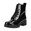 Schnürstiefelette GABOR "Gabor Stiefelette Leder", Damen, Gr. 42,5, schwarz (schwarz lack), Leder, casual, Schuhe