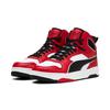 Sneaker PUMA "RBD BREAK MID", Gr. 45, bunt (puma weiß, puma schwarz, for all time rot), Leder, mehrfarbig, sportlich, Schuhe