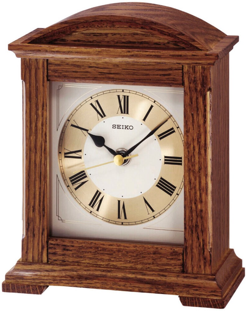 Tischuhr SEIKO, braun (eichefarben), Tischuhren, Quarzuhr, Wohnzimmer, Esszimmer, Arbeitszimmer, Eiche, Büro Image