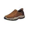 Slipper SKECHERS "Skechers Slipper Leder", Herren, Gr. 44, braun, Leder, casual, Schuhe