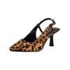Slingpumps BUFFALO "Buffalo Pumps Lederimitat", Damen, Gr. 38, braun (leopard), Lederimitat, casual, Schuhe
