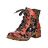 Schnürstiefelette LAURA VITA "LAURA VITA Stiefelette Leder/Textil", Damen, Gr. 40, orange, Leder, Textil, casual, Schuhe