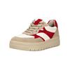Sneaker TAMARIS "Tamaris Sneaker Veloursleder/Synthetik", Damen, Gr. 42, rot (beige, rot), Veloursleder, Synthetik, casual, Schuhe