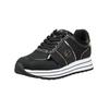 Sneaker TAMARIS "Tamaris Sneaker Lederimitat/Textil", Damen, Gr. 39, gold (schwarz, gold), Lederimitat, Textil, casual, Schuhe