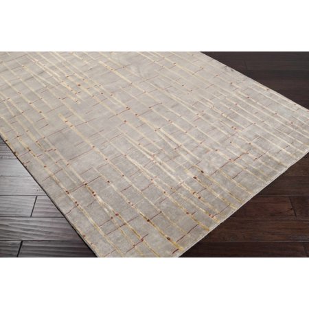 BoutiqueRugs Slatington Contemporary Area Rug - Dark Brown Light Gray Red - 5 x 8