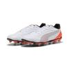 Fußballschuh PUMA "KING PRO FG/AG Fußballschuhe Erwachsene", Gr. 47, weiß silber glowing rot metallic, Obermaterial: Synthetik; Futter: Textil, Synthetik; Innensohle: Textil; Laufsohle: Synthetik, Schuhe