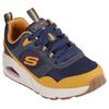 Sneaker SKECHERS "UNO - RETRO GROOVE", Kinder, Gr. 37, blau (navy, gelb), Lederimitat, casual, Schuhe, Freizeitschuh mit Memory Foam, Größenschablone zum Download