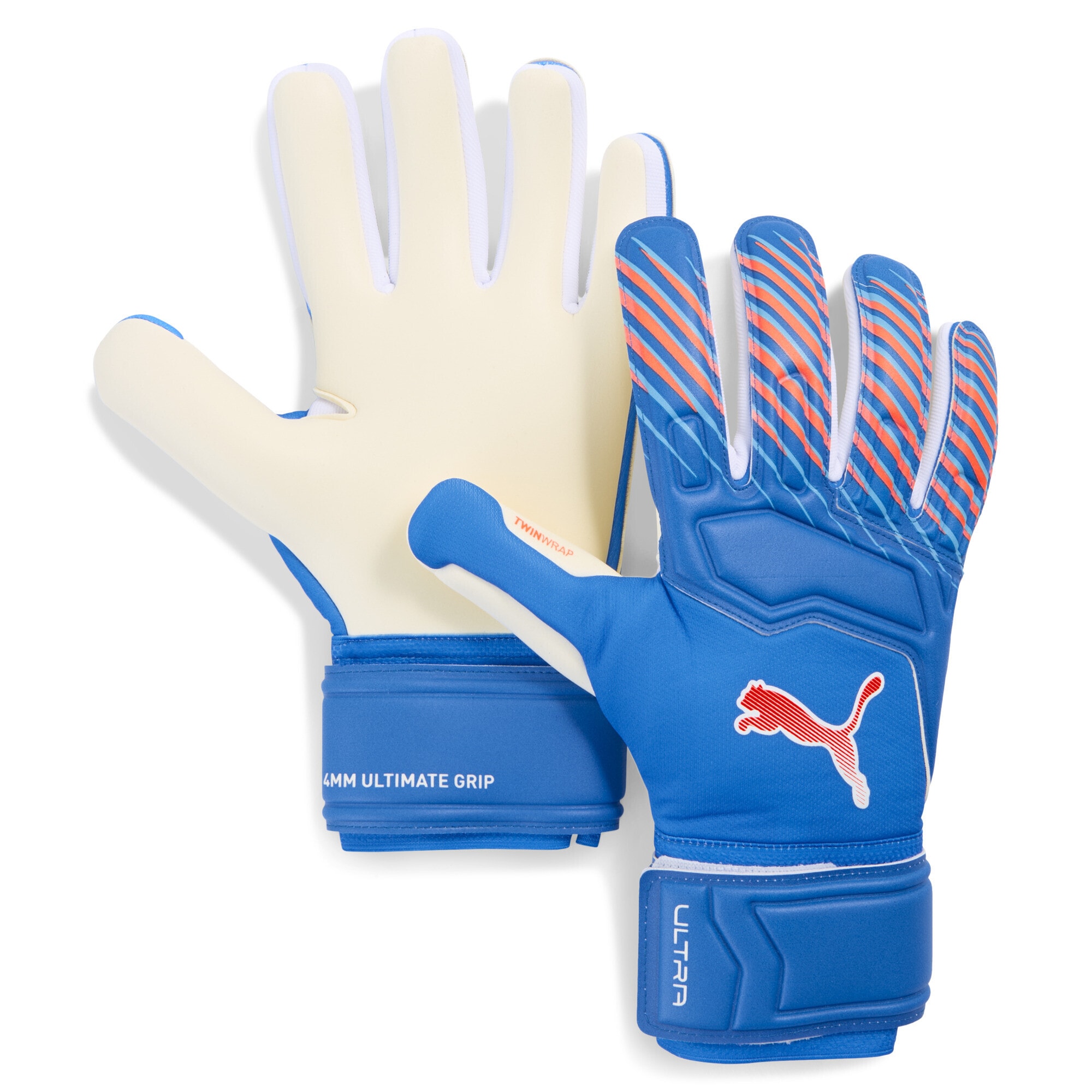 Torwarthandschuhe PUMA "PUMA ULTRA Pro Torwarthandschuhe Unisex", Damen, Gr. 10, blau (ultra blau glowing rot), 56% Latex, 43% PES, 1% PU, Handschuhe Image