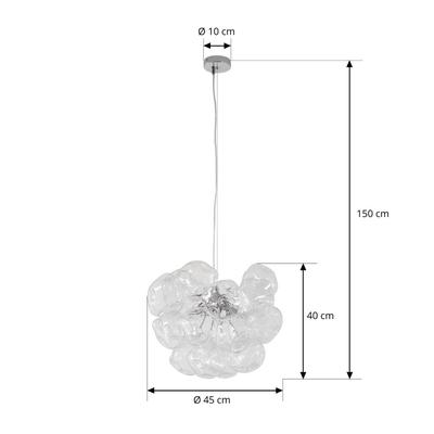 Lucande Hängeleuchte Diborah, klar, Ø 43 cm, Glas, G9 Image
