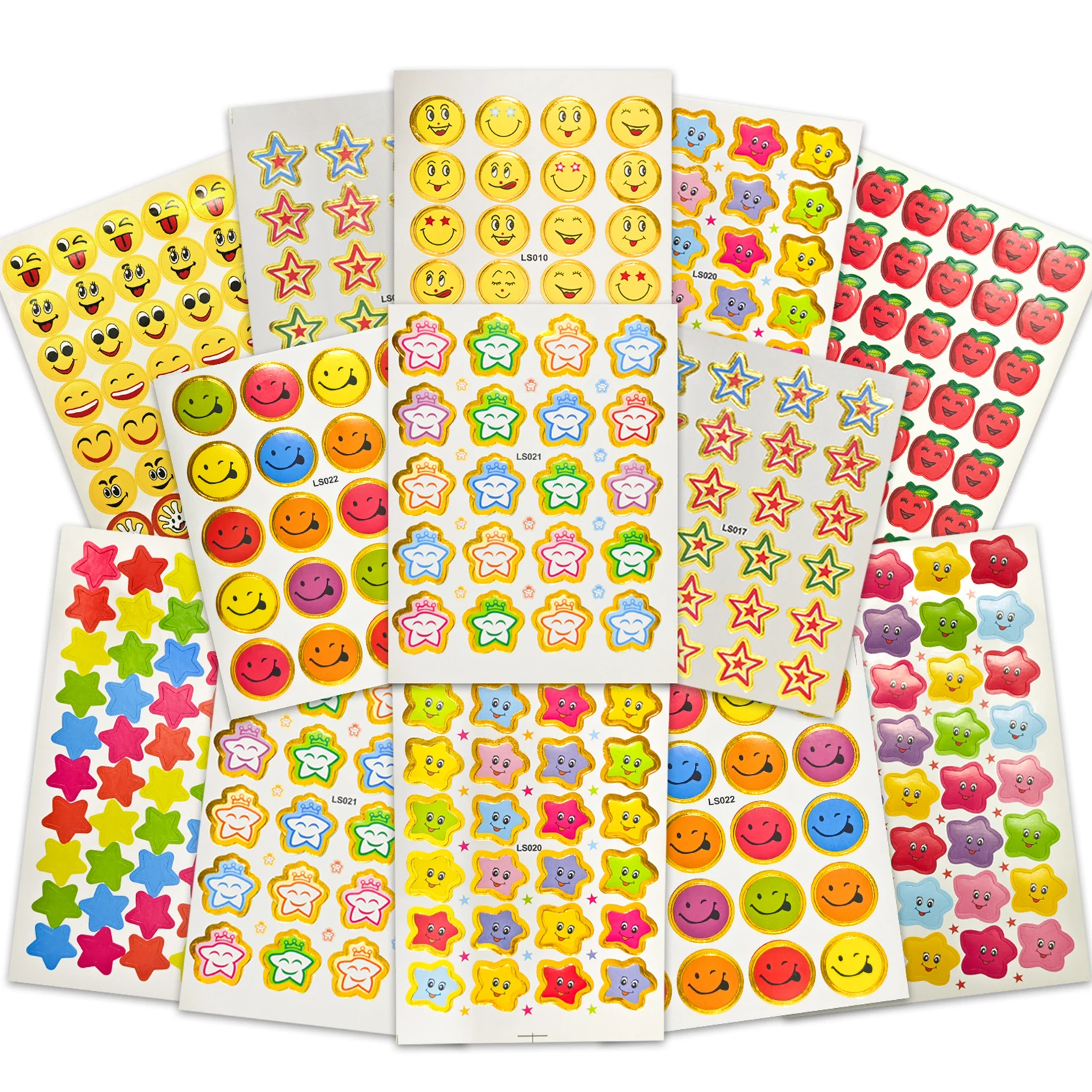 90 Blatt Lehrer-Belohnungsaufkleber für Schüler, Klassenzimmerbedarf, 3140 Stück, kleine Schulaufkleber, Aufkleber für Belohnungstabellen, Kinder Image