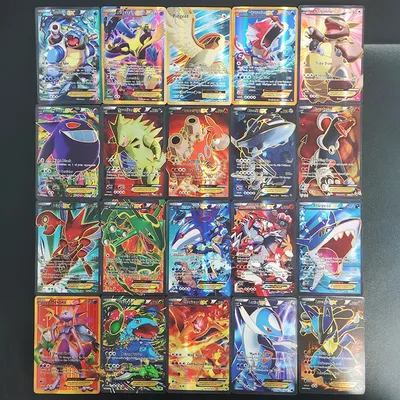 100 Teile/schachtel DIY PTCG Englisch Blastoise Gengar Rayquaza Sharpedo Tyranitar Alakazam Pidgeot EX Hobby Sammlung Karte Spielzeug Image