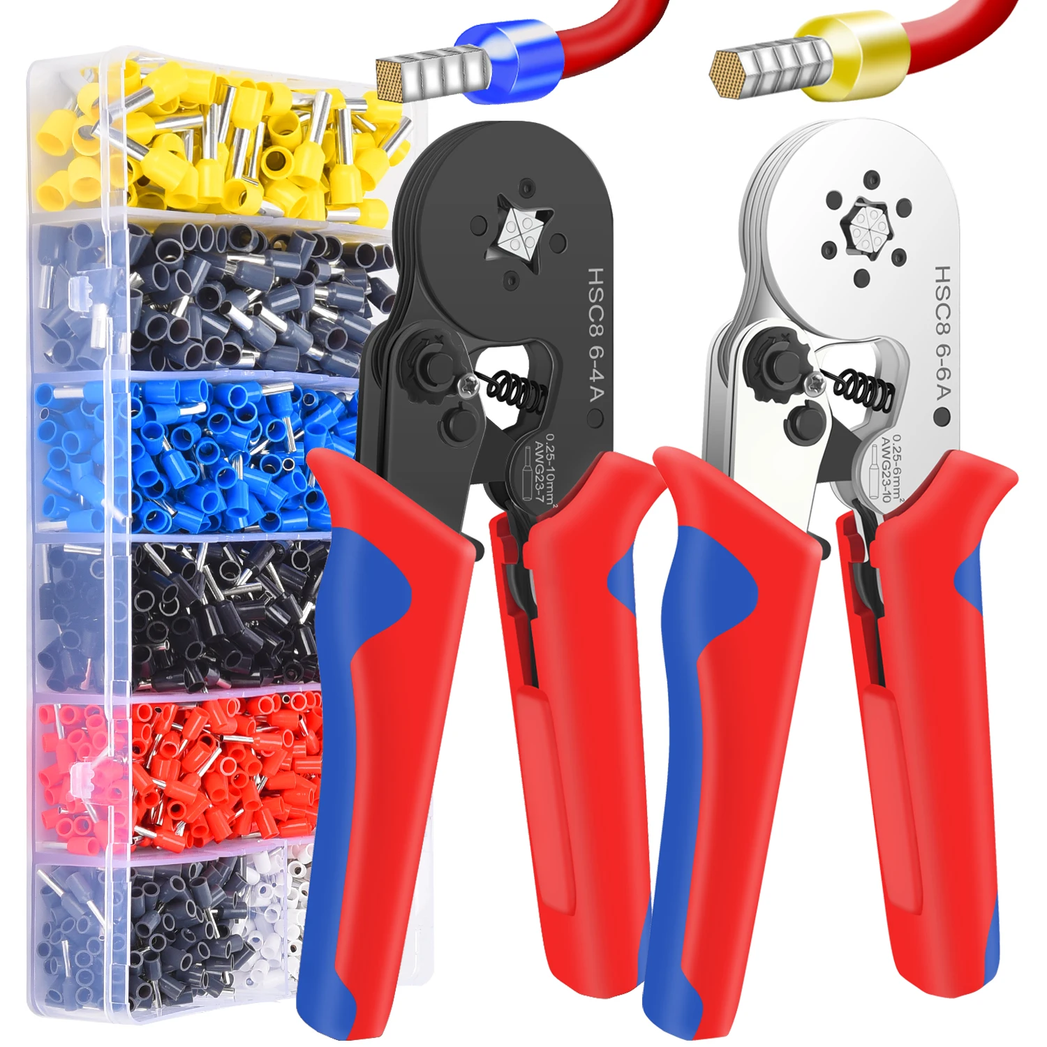 Ferrule Crimpen Werkzeug HSC8 6-4/6-6 Elektrische Crimper Zange Für Draht Ende Crimp Rohr Terminals Elektrische Schaltung Reparatur Image