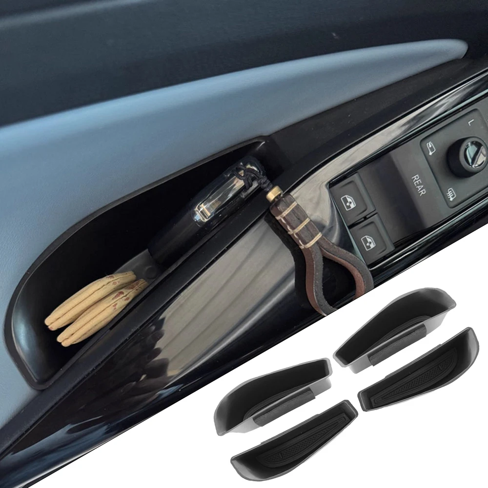 Für VW ID.4 ID4 ID4 Auto Türgriff Aufbewahrungsbox Tür Armlehne Halter Tablett Organizer Zubehör Aufräumen Kunststoff + Gummi Image
