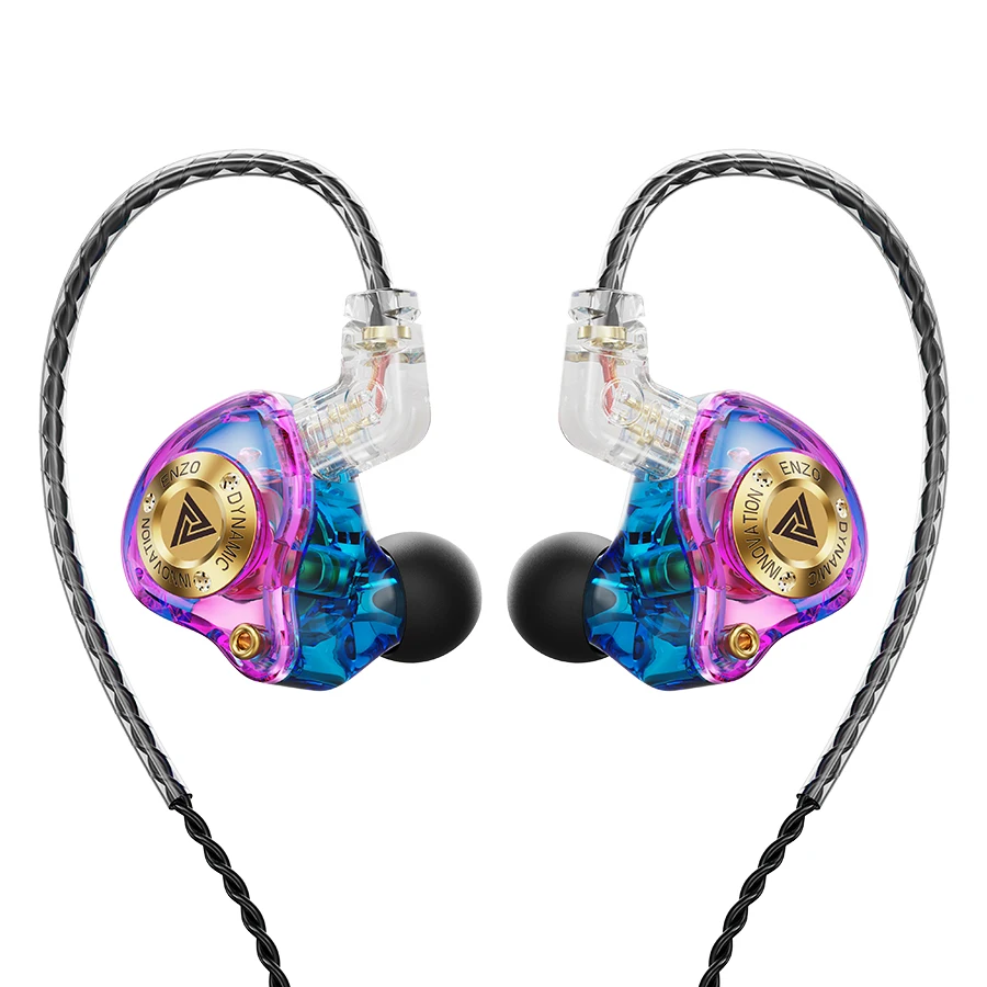 T QKZ ENZO PRO Metall Wired Headset Große Dynamische Stick Kopfhörer Mit Mikrofon 3,5 MM Gaming In Ear Ohrhörer DJ musik Headset Image