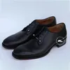 Silber Nadel Schnür kleid Schuhe Luxus Designer Herren Tanz schuhe braun schwarz Leder Leder elegante Kleider schuhe für die Hochzeit