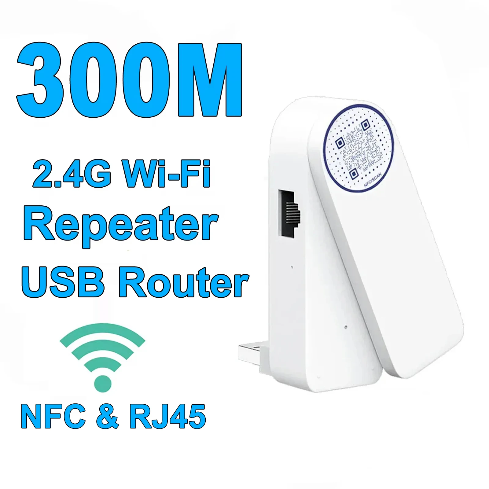 300Mbps USB Wireless WIFI Repeater NFC WiFi Range Extender Wi-Fi Signal Verstärker RJ45 Netzwerk Karte für Home Office PC Image