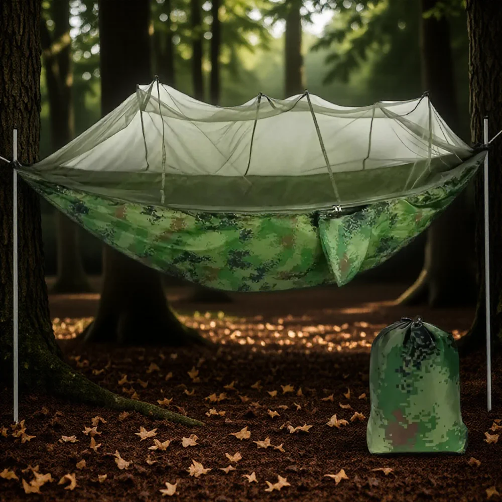 Ultraleicht Fallschirm Hängematte Doppel Person Camping Freizeit Outdoor Möbel Hängematte Moskito Net Drop Shipping